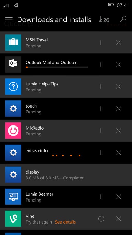 Screenshot, Windows 10 Mobile Insiders Preview feature
