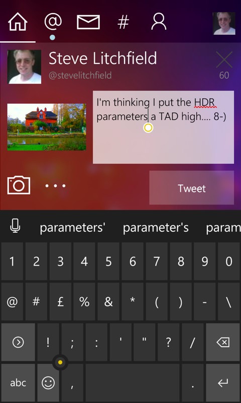 Screenshot, Windows 10 Mobile Pointer