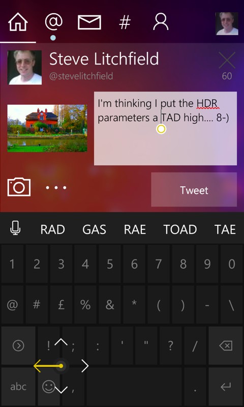 Screenshot, Windows 10 Mobile Pointer