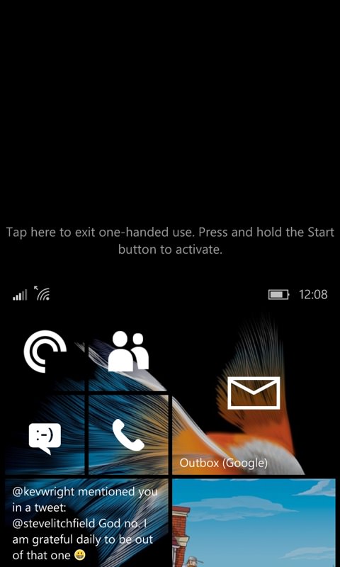 Screenshot, Windows 10 Mobile Reachability