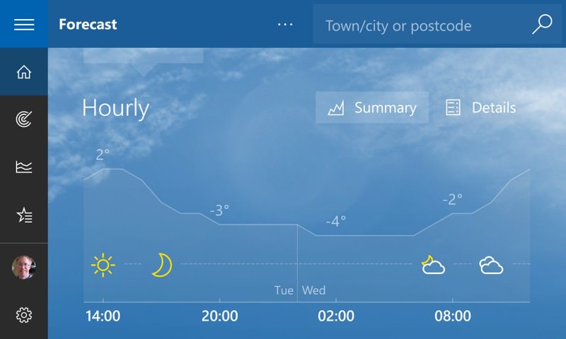 Screenshot, Windows 10 Mobile Weather