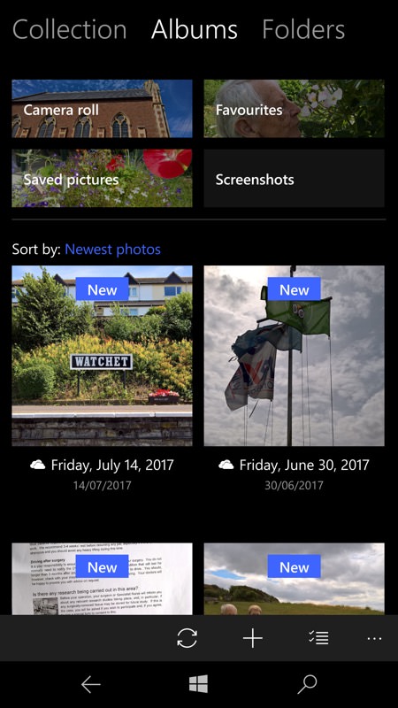 Screenshot, album sharing feature