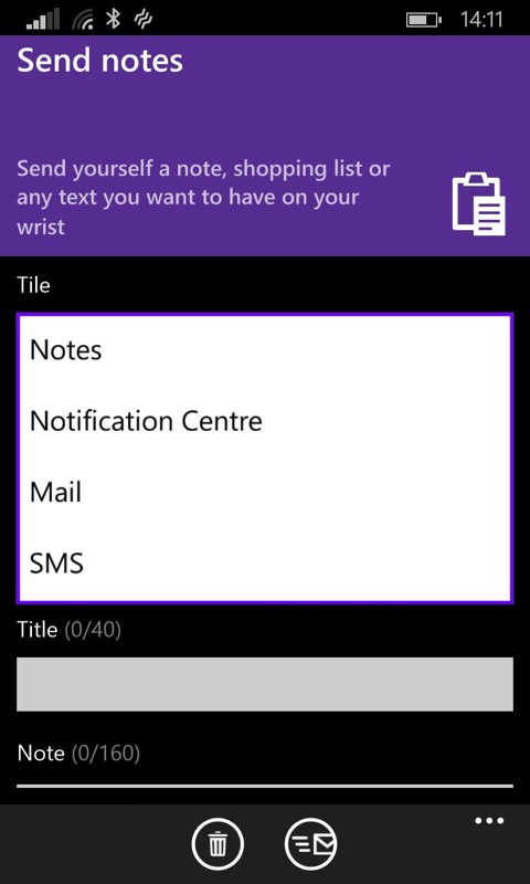 Screenshot, Microsoft Band apps