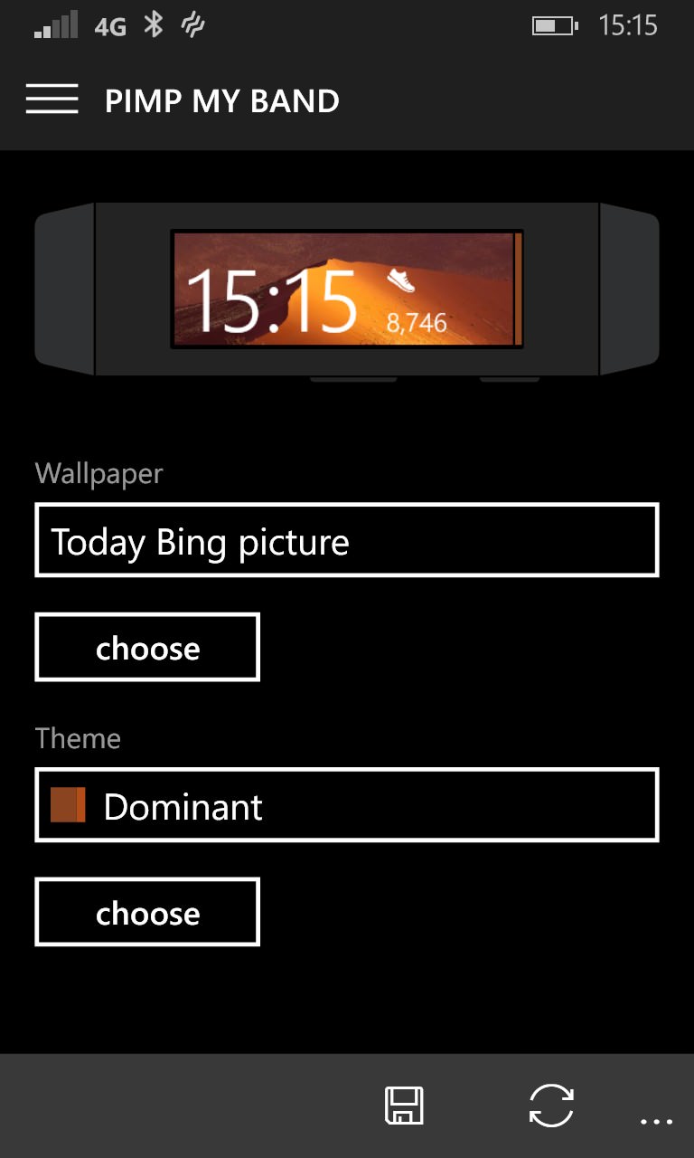 Screenshot, Microsoft Band apps