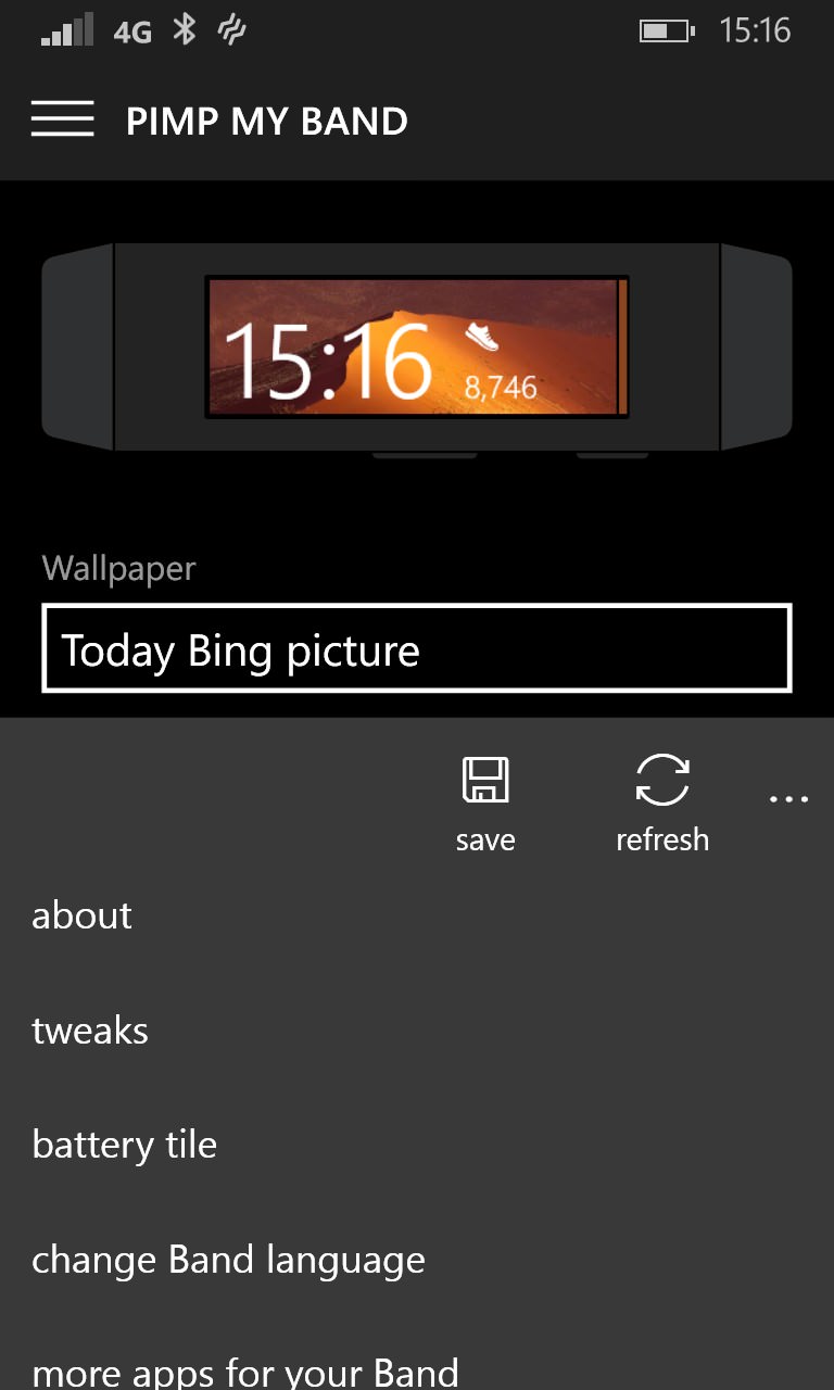 Screenshot, Microsoft Band apps