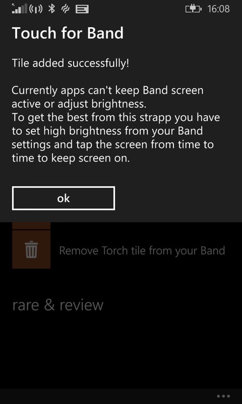 Screenshot, Microsoft Band apps