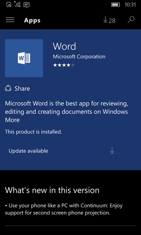 Screenshot, Windows 10 Mobile upgrade