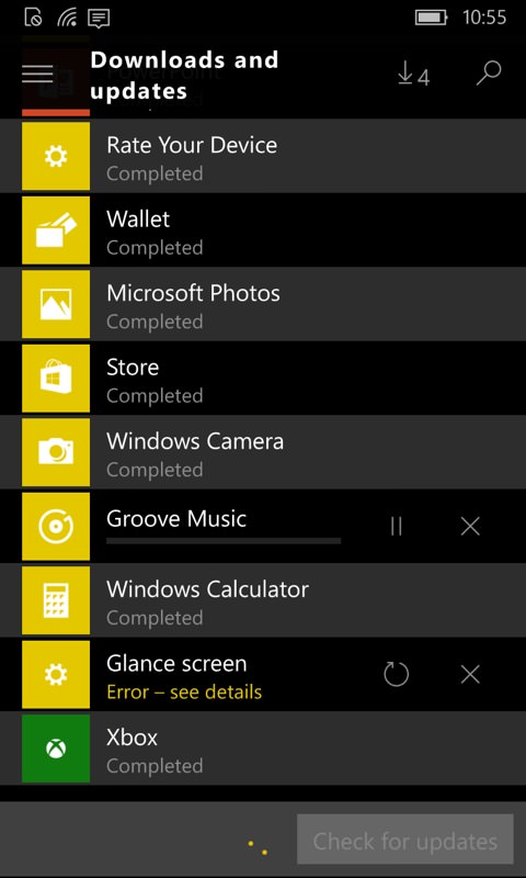 Screenshot, Windows 10 Mobile upgrade