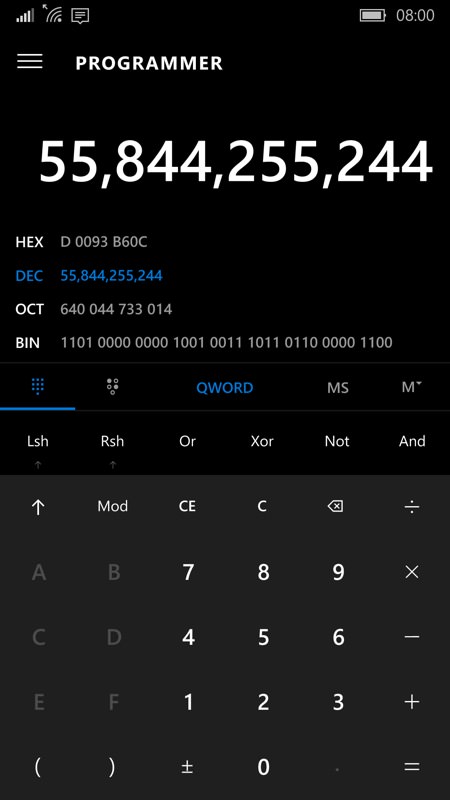 Screenshot, Calculator/converter