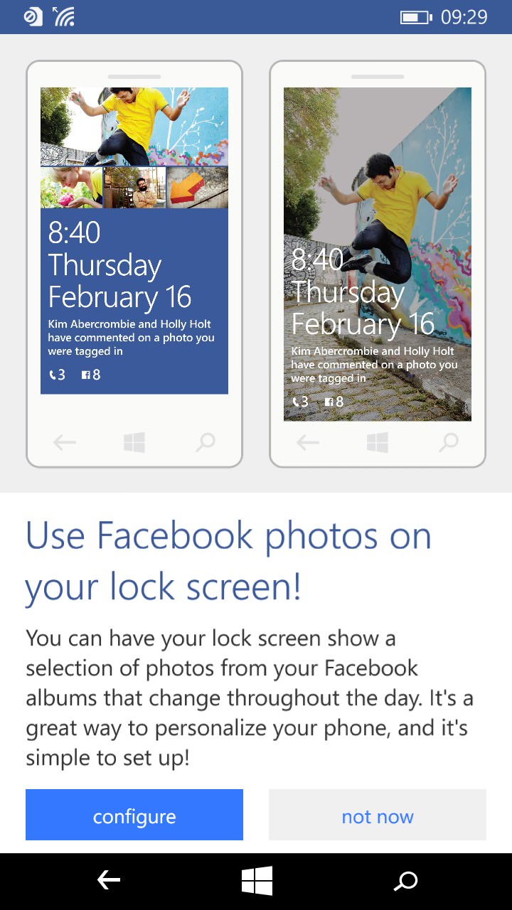 Screenshot, Facebook integration