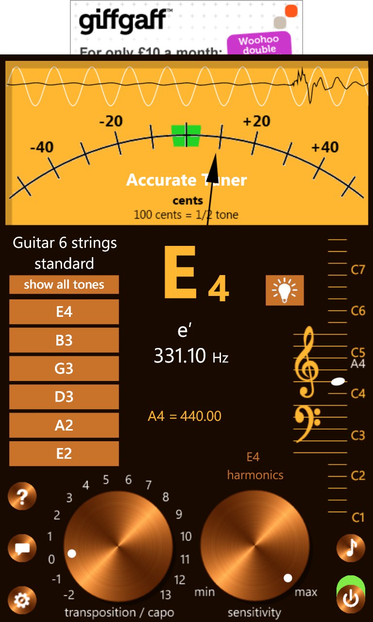 Screenshot, Guitar Tuner roundup feature