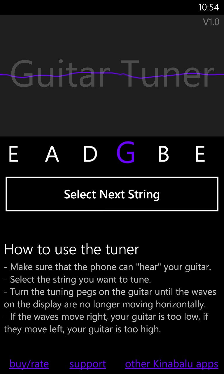 Screenshot, Guitar Tuner roundup feature