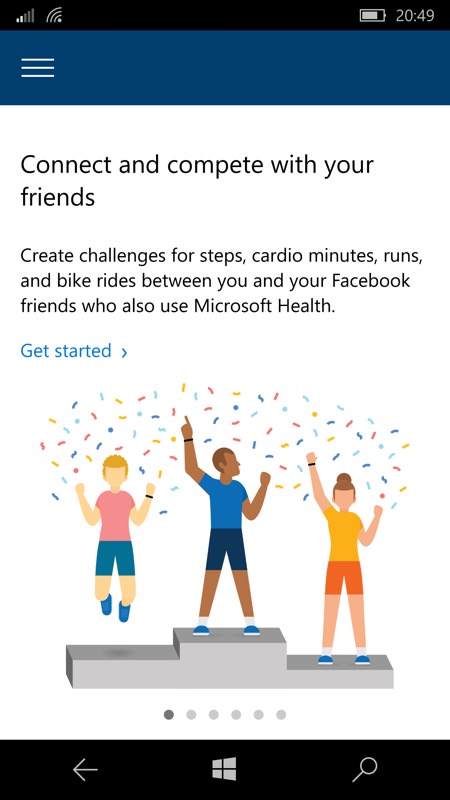 Screenshot, Microsoft Health