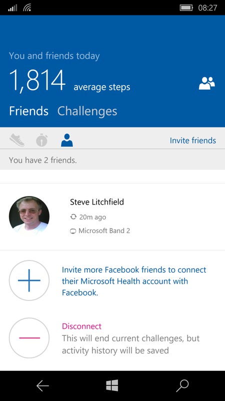 Screenshot, Microsoft Health