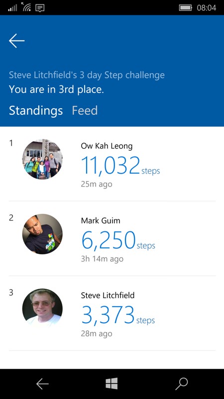 Screenshot, Microsoft Health