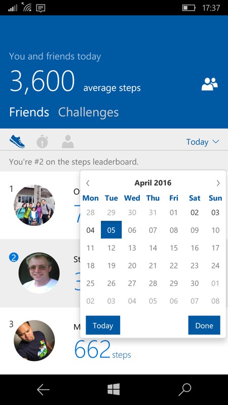 Screenshot, Microsoft Health