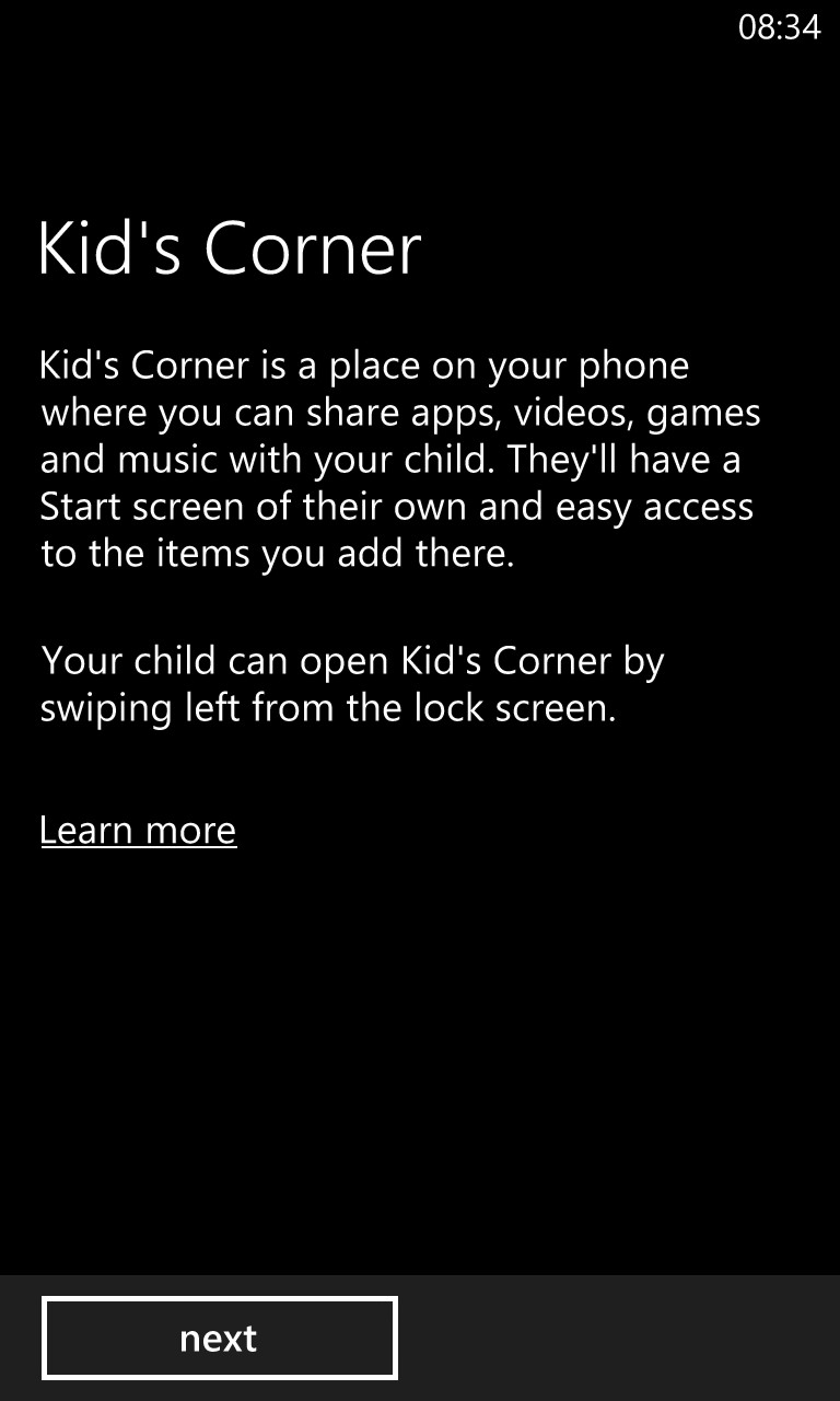 Screenshot, Kids Corner tutorial