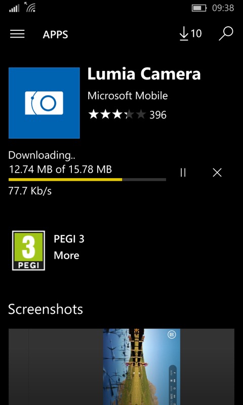 Screenshot, Lumia Camera
