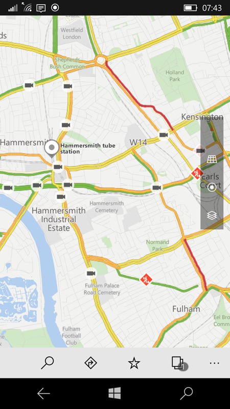 Screenshot, Windows 10 Maps and traffic