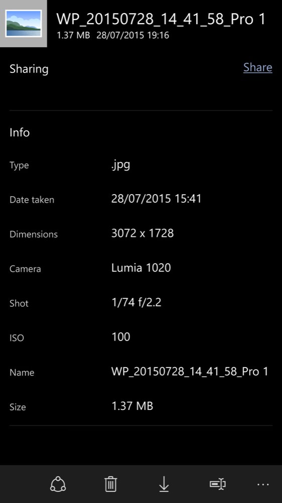 Screenshot, Windows 10 Mobile mid August 2015