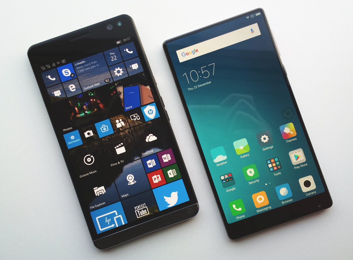 HP Elite X3 and Xiaomi Mi Mix 18K