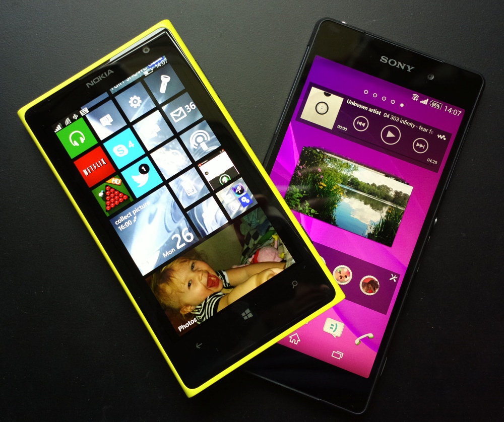 Lumia 1020 and Xperia Z2
