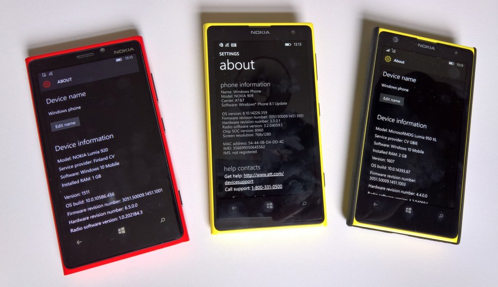 3 S4-based phones, Lumia 920 and 1020s