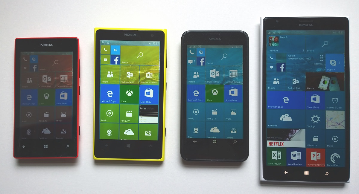 Windows 10 Mobile across the specs!
