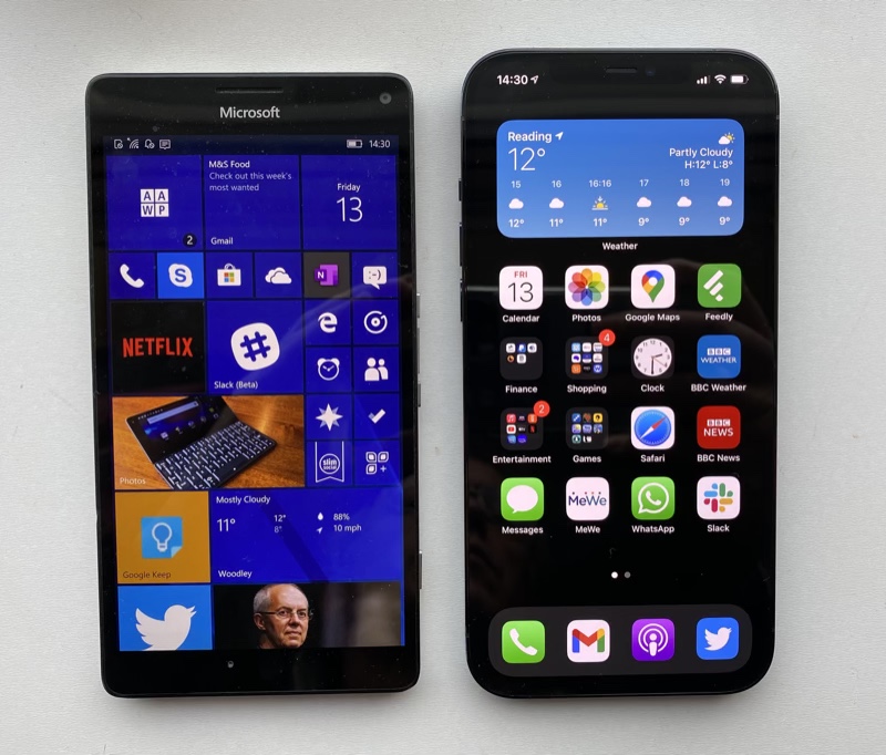 Lumia 950 XL and iPhone 12 Pro Max