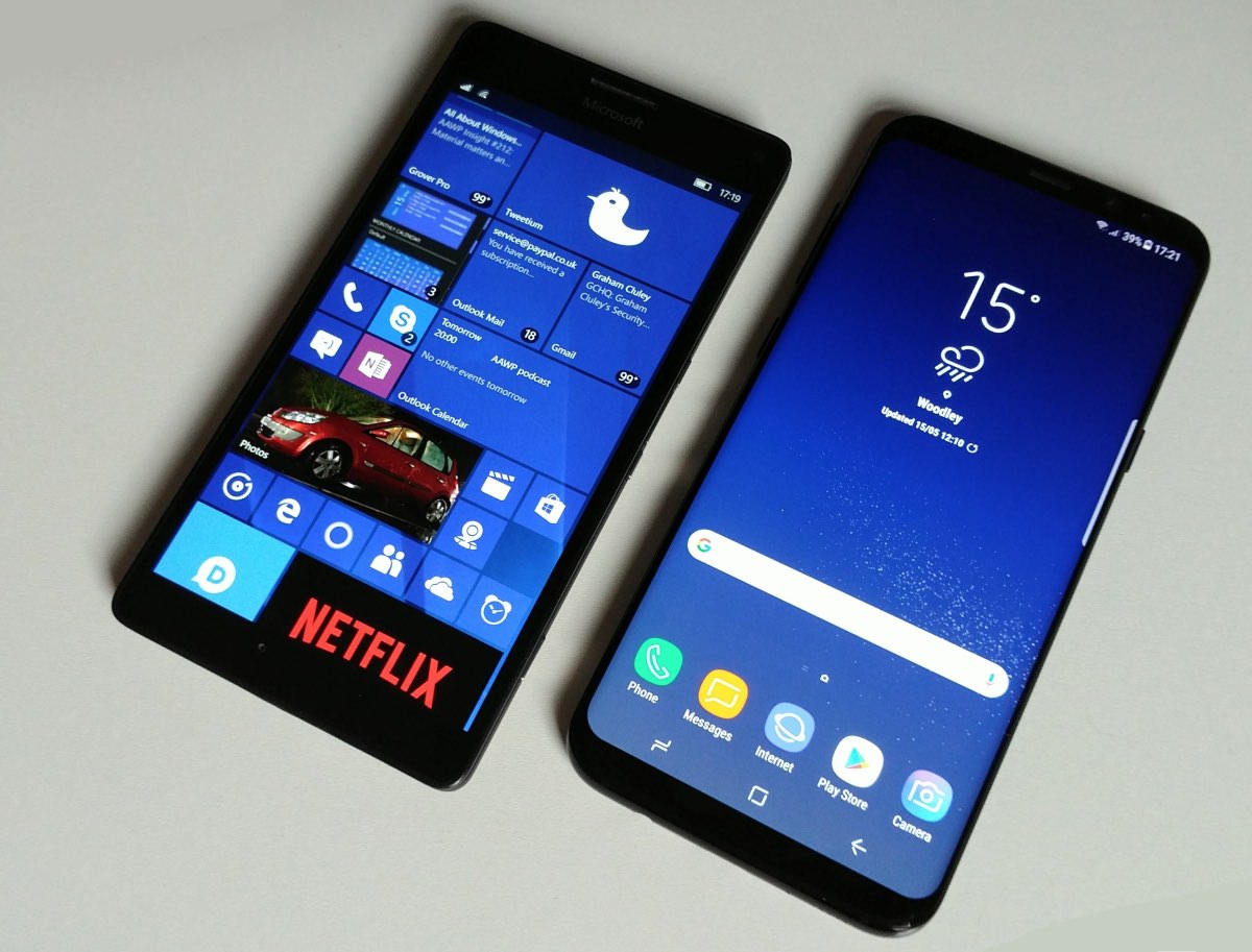 Lumia 950 XL and Galaxy S8+