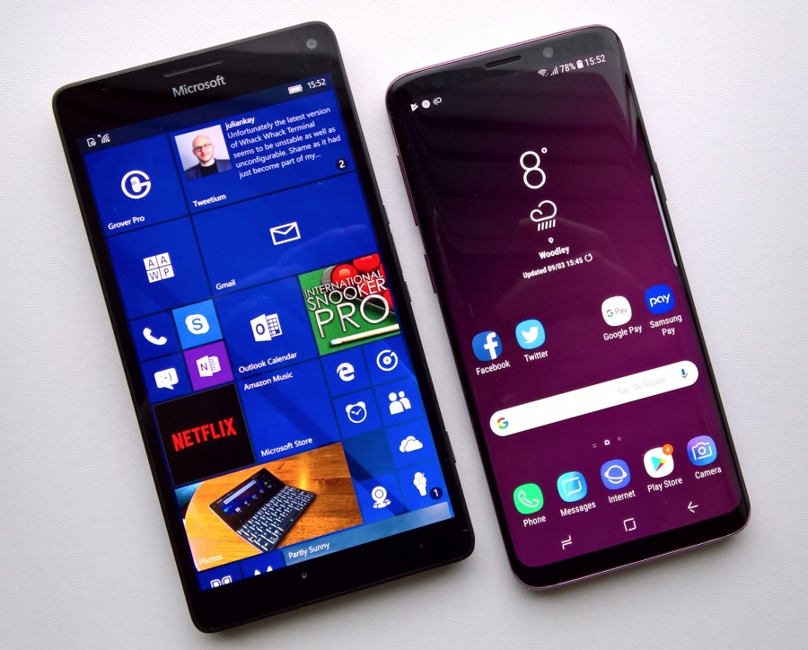 Lumia 950 XL and Galaxy S9