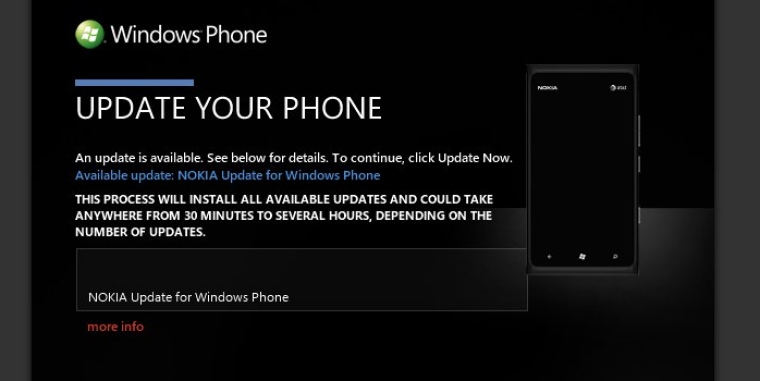 Updating the Nokia Lumia 900 on AT&T