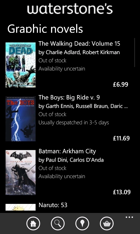 Waterstone's Windows Phone app