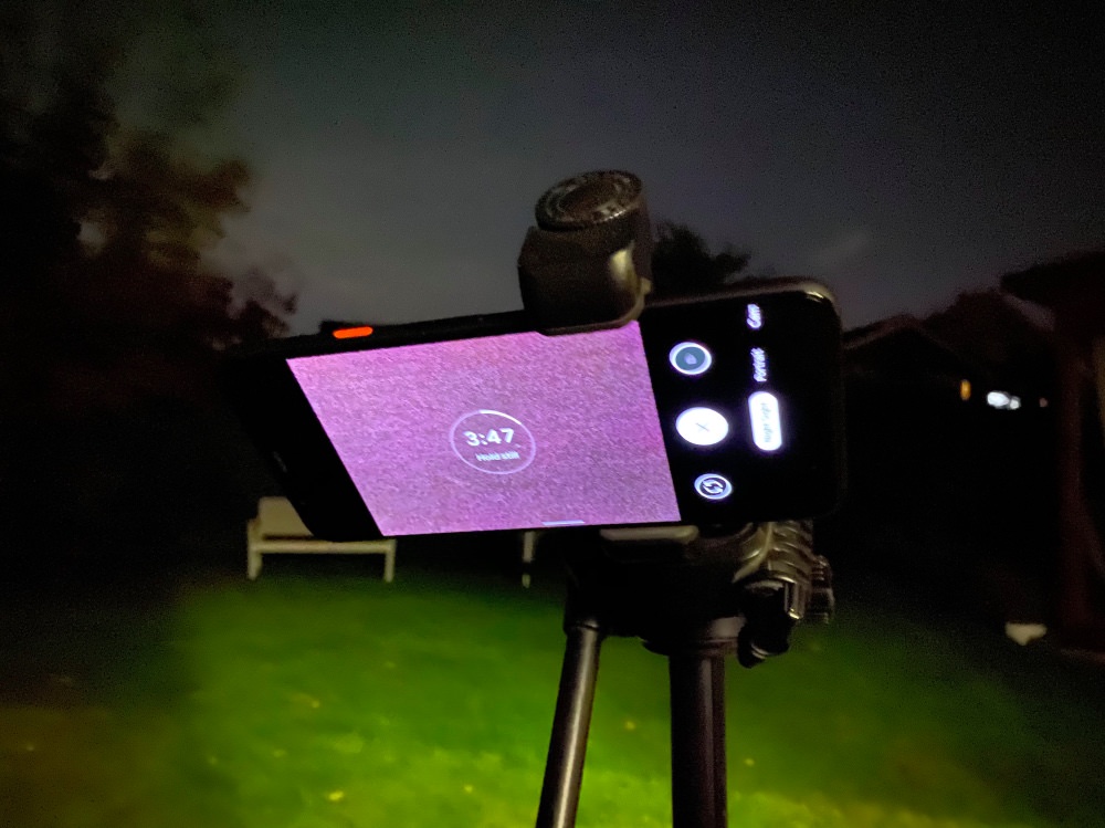 Phone on tripod