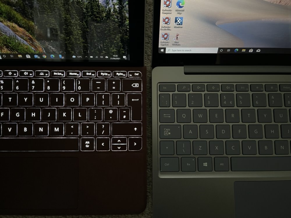 Microsoft surface laptop go keyboard deals light