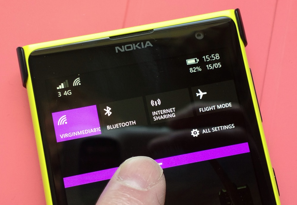 Lumia 1020 running the Developer Preview update