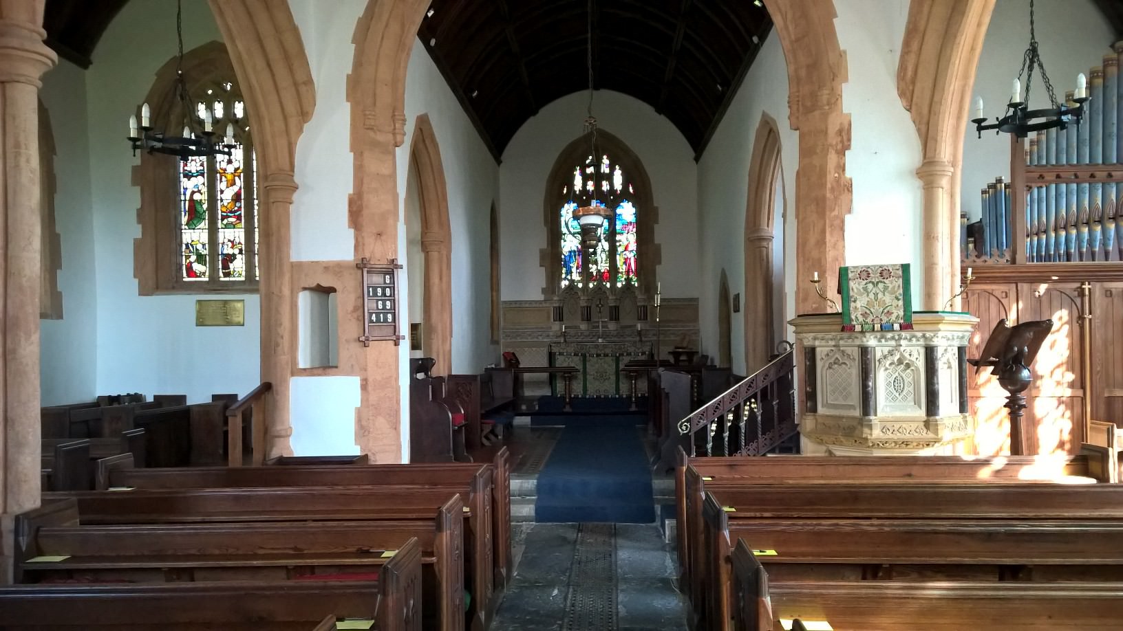 Inside church