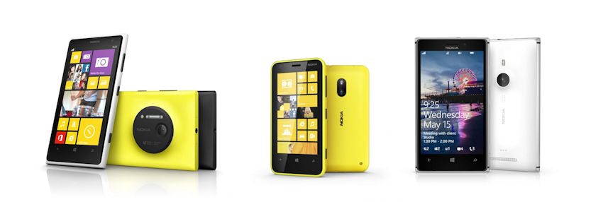 A range of Windows Phone 8 handsets