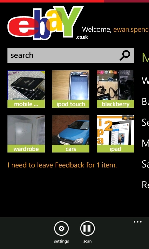 Ebay on Windows Phone