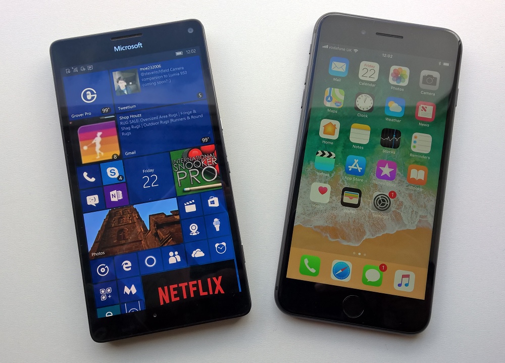 Lumia 950 XL and iPhone 8 Plus