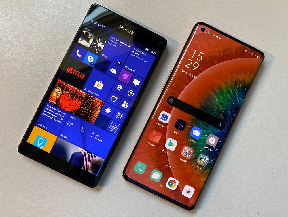 Lumia 950 XL and OPPO Find X2 Pro