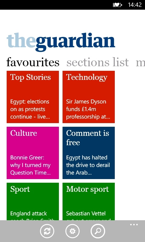 The Guardian on Windows Phone