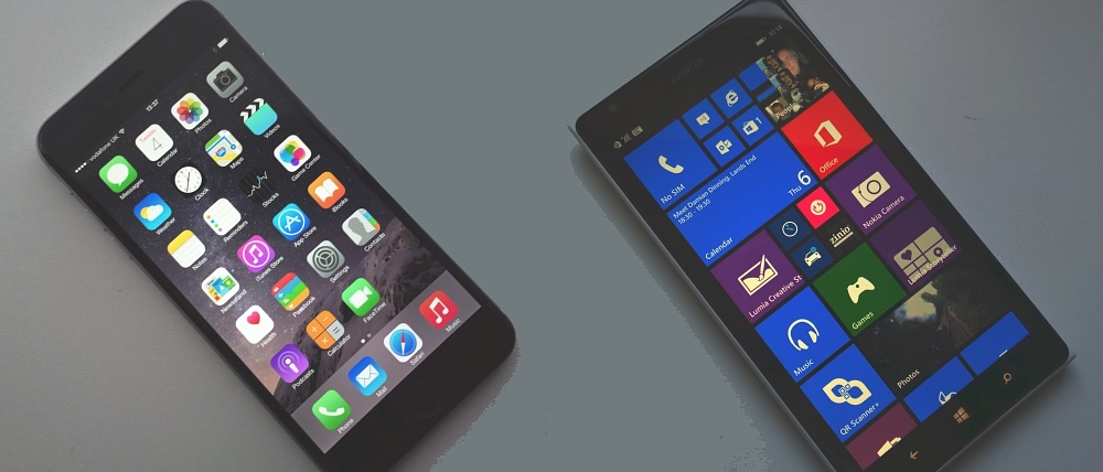 iPhone 6 Plus and Lumia 1520