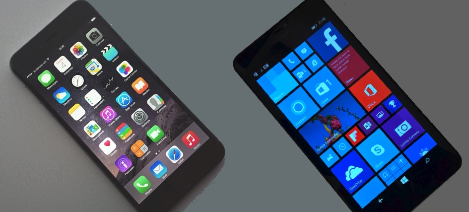iPhone 6 Plus and Lumia 640 XL
