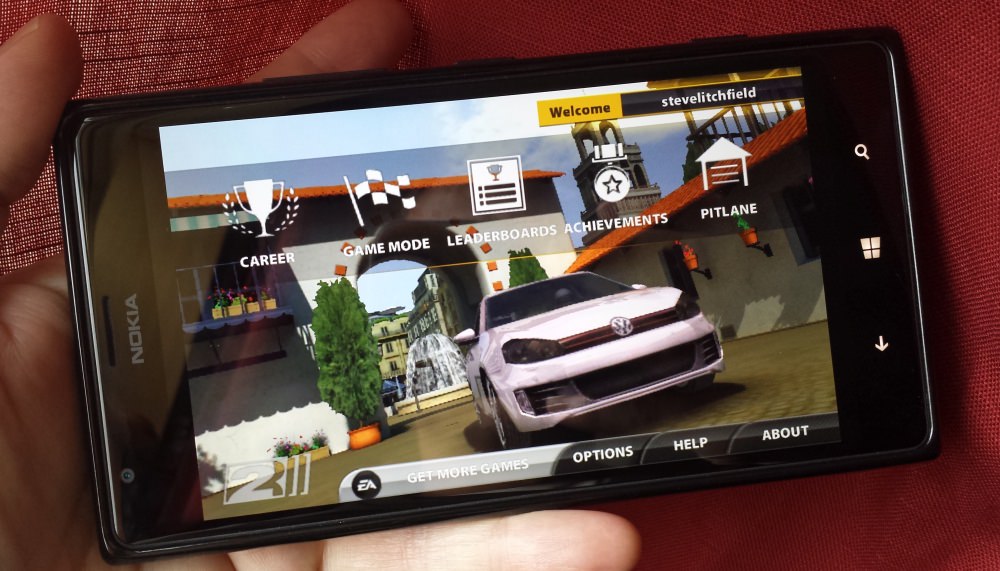 Real Racing 2 on the Lumia 1520....