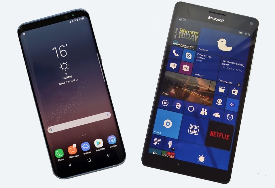 Galaxy S8 and Lumia 950 XL