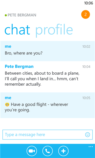 Skype screenshot