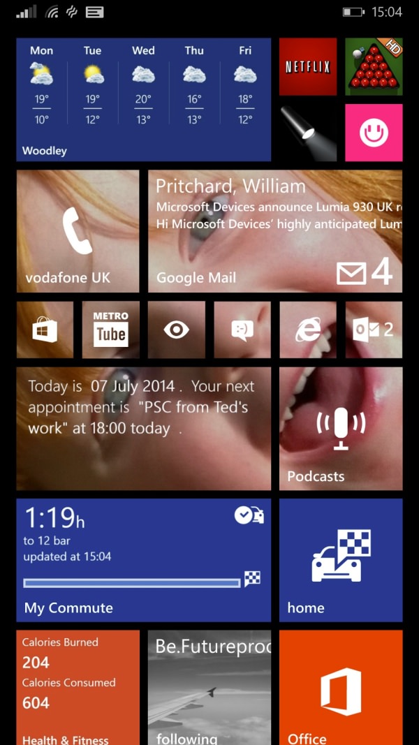 Start screen on Windows Phone 8.1