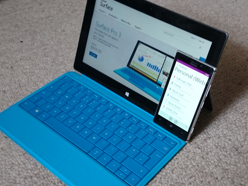 The Surface Pro 2 and Nokia Lumia 925