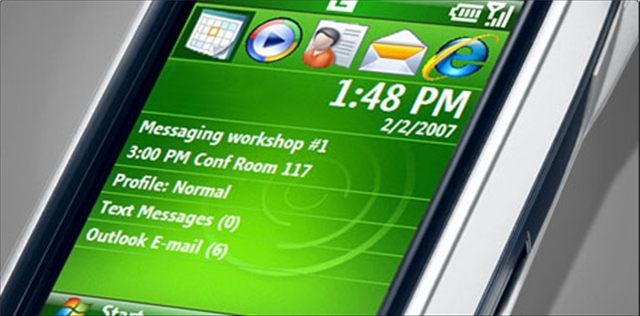 Windows Mobile start screen